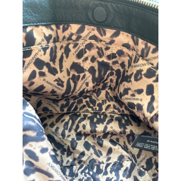 B. Makowsky Tessa Black Saffiano Pebbled Leather Tote Handbag Purse - Picture 8 of 10